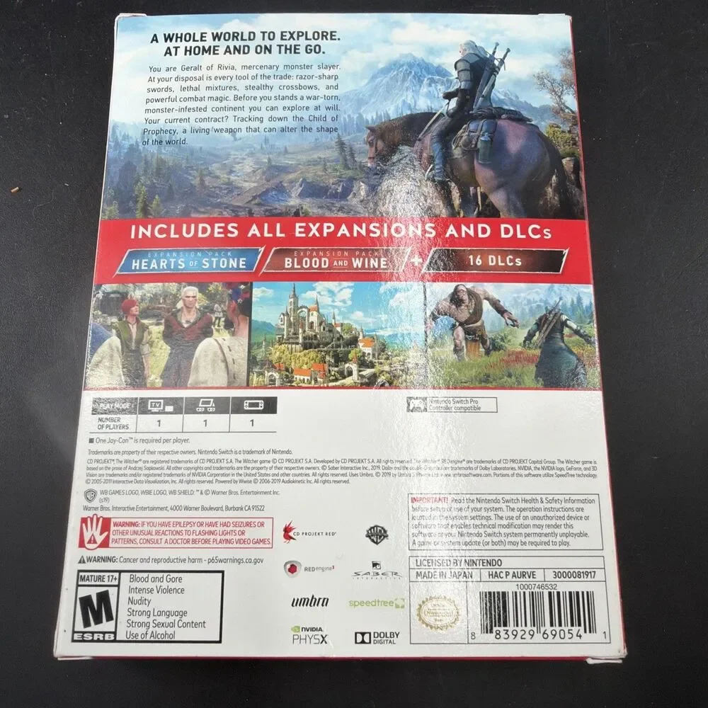 The Witcher III: Wild Hunt Complete Edition Complete Nintendo Switch Map Sticker